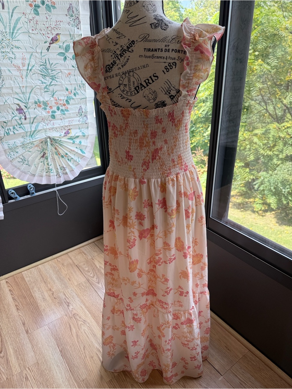 FRENCH CONNECTION BOHO MAXI PEACH FLORAL DRESS - Picture 2 of 13